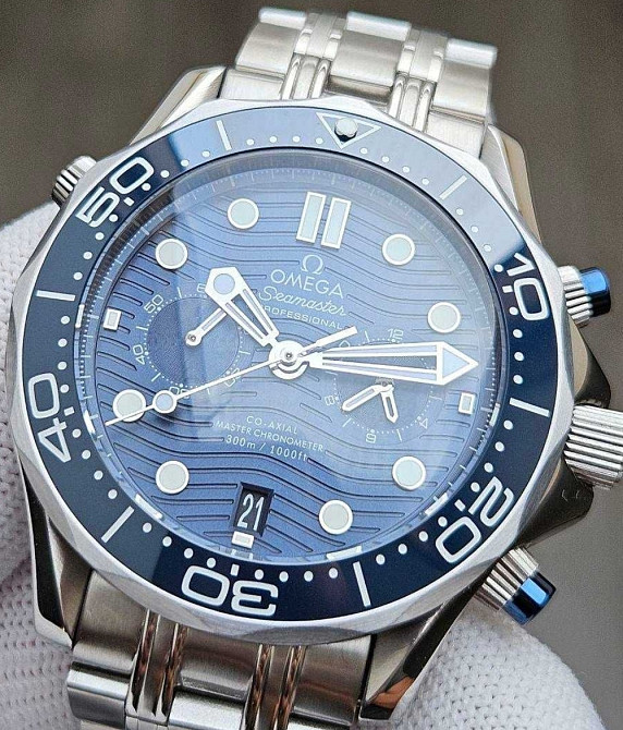 Швейцарські годинники Omega Seamaster Blue Chronograph 44 mm. Харків - фото 7