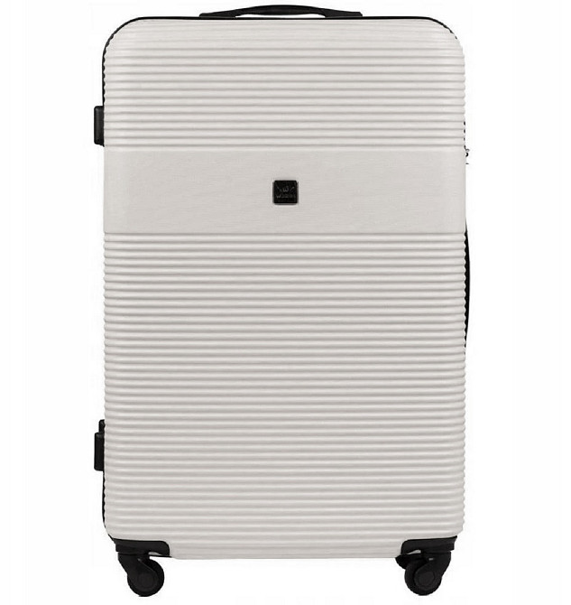 Валіза пластикова WINGS 5398 велика 75 см молочно-біла Київ - фото 2