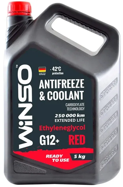 Антифриз WINSO RED G12+ (червоний), готовий до використання, 5 кг Ковель - фото 1