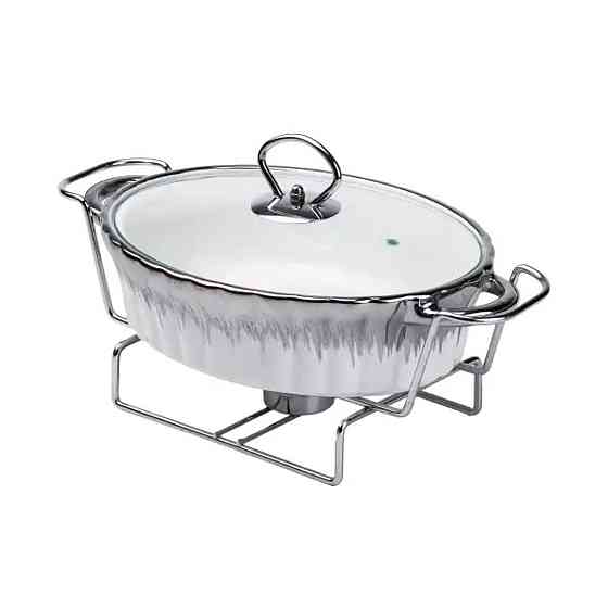 Марміт порцелянаовий на 1 л овальний з підігрівом 31×19×13 см HP1022 Київ