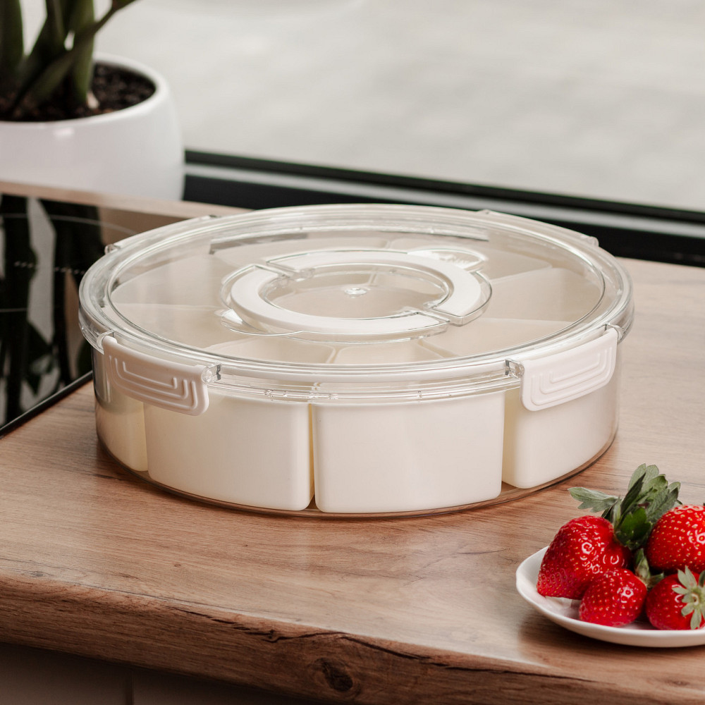 Yiwu Контейнер для їжі з 9 відсіками пластиковий Ø29 см харчовий контейнер для зберігання їжі 3 Киев - изображение 3