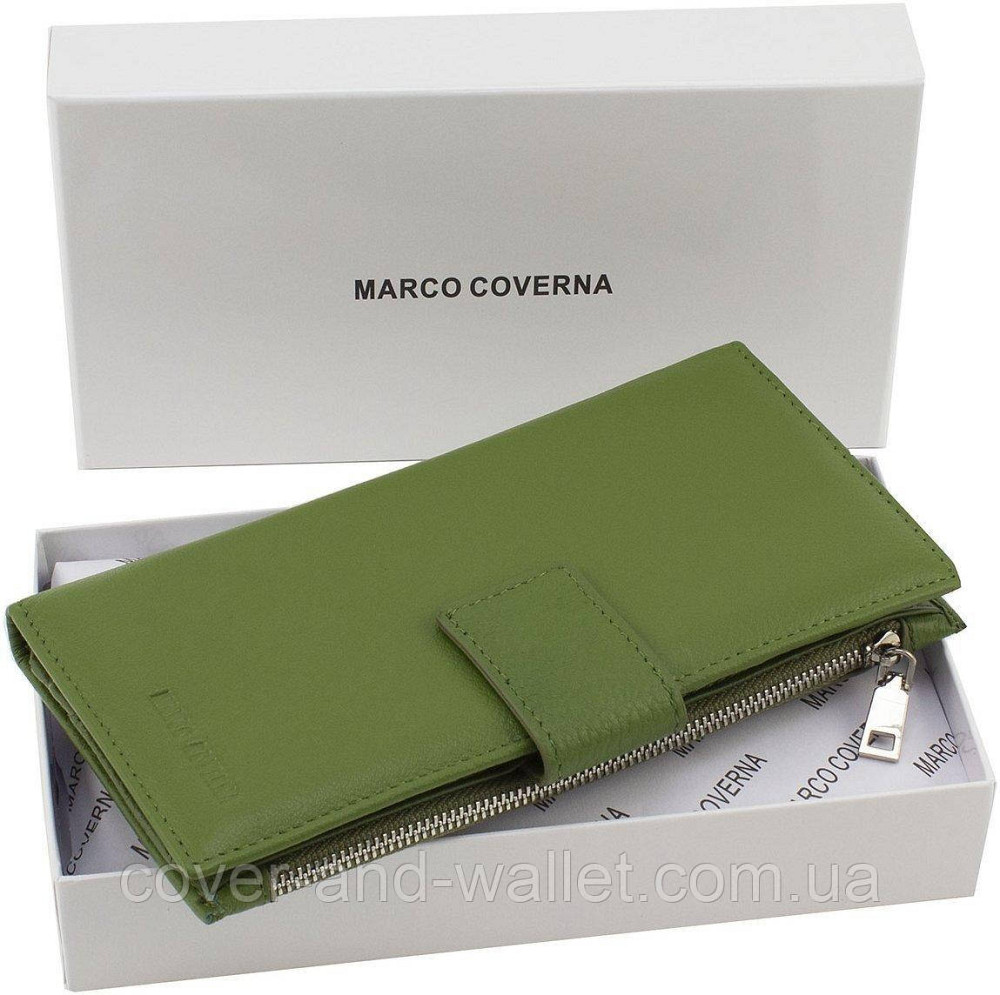 Стильний шкіряний жіночий гаманець зеленого кольору Marco Coverna  MC 0134-19 Київ - фото 20