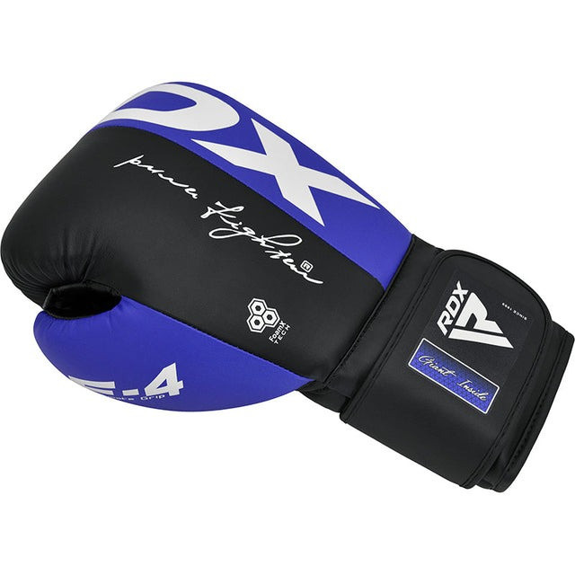 Професійні боксерські рукавички для боксу та єдиноборств RDX F4 Boxing Sparring Gloves BLUE 14 унцій + КАПА Київ - фото 3