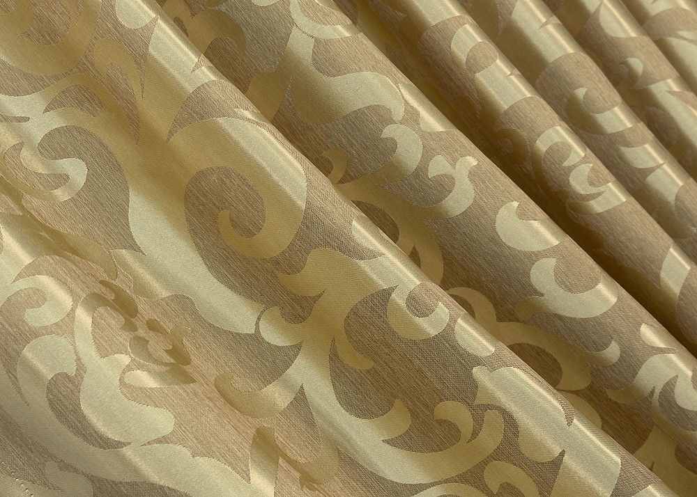 Комплект штор VR-Textil Жакард Вензель 150х270 2шт і Тюль 500х270 091ш-1147т Золотистий з білим 71-097/4 Київ - фото 6