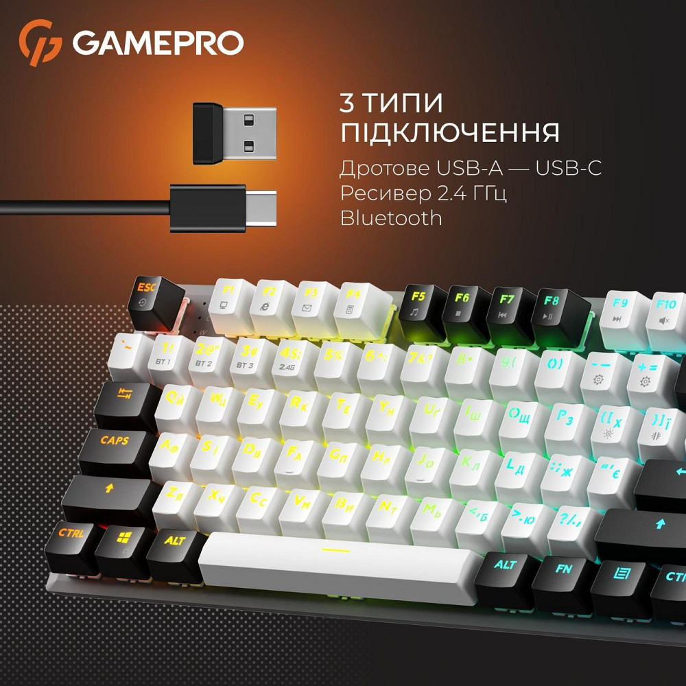 Клавіатура бездротова GamePro Genesis Joker Pro MK124G Pro Gray ( 10283 ) Харьков - изображение 11