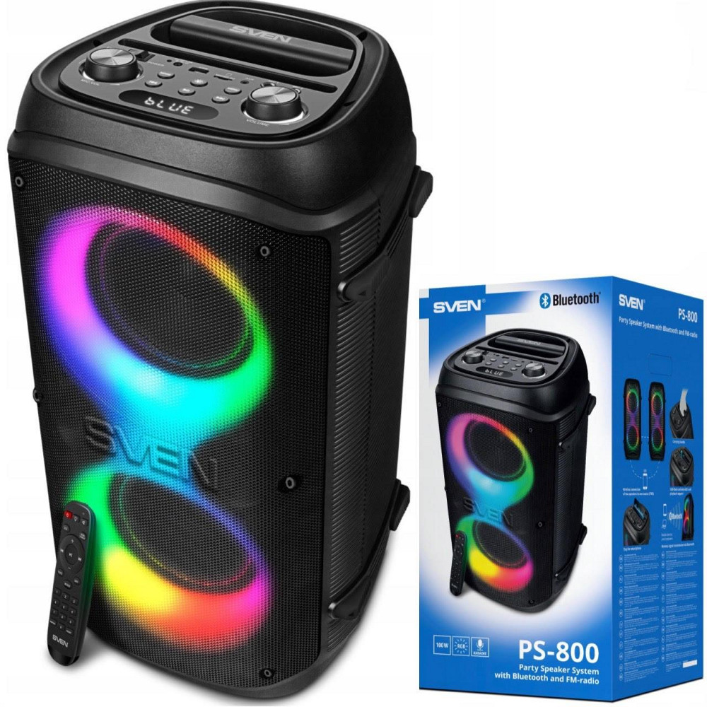 Акустична система Bluetooth Колонка з підсвічуванням переносна Sven (PS-800) Акумулятор 4400 мАг Нововолинськ - фото 1