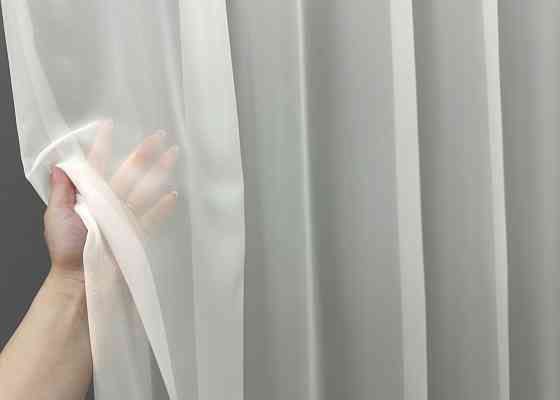 Тюль VR-Textil Вуаль 1831т Шифон однотонний Кремовий 300х240 см (43-279) Київ