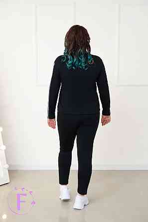 Демісезонний прогулянковий костюм із трикотажу "Wonderlend" оптом | Норма і батал | Розпродаж моделітал 54-56, Чорний Київ