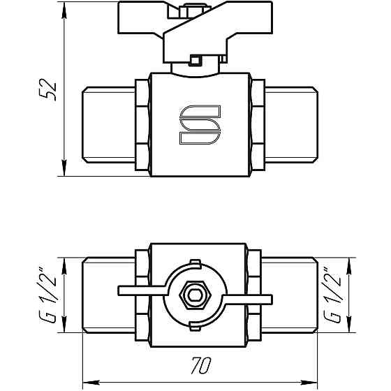 Кран кульовий прямий SELBA 1/2″ ЗЗ КБ SL1503 Луцк