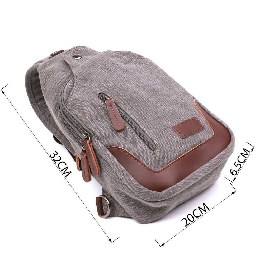 Удобная мужская сумка через плечо Серый (Vintage) Киев - изображение 7