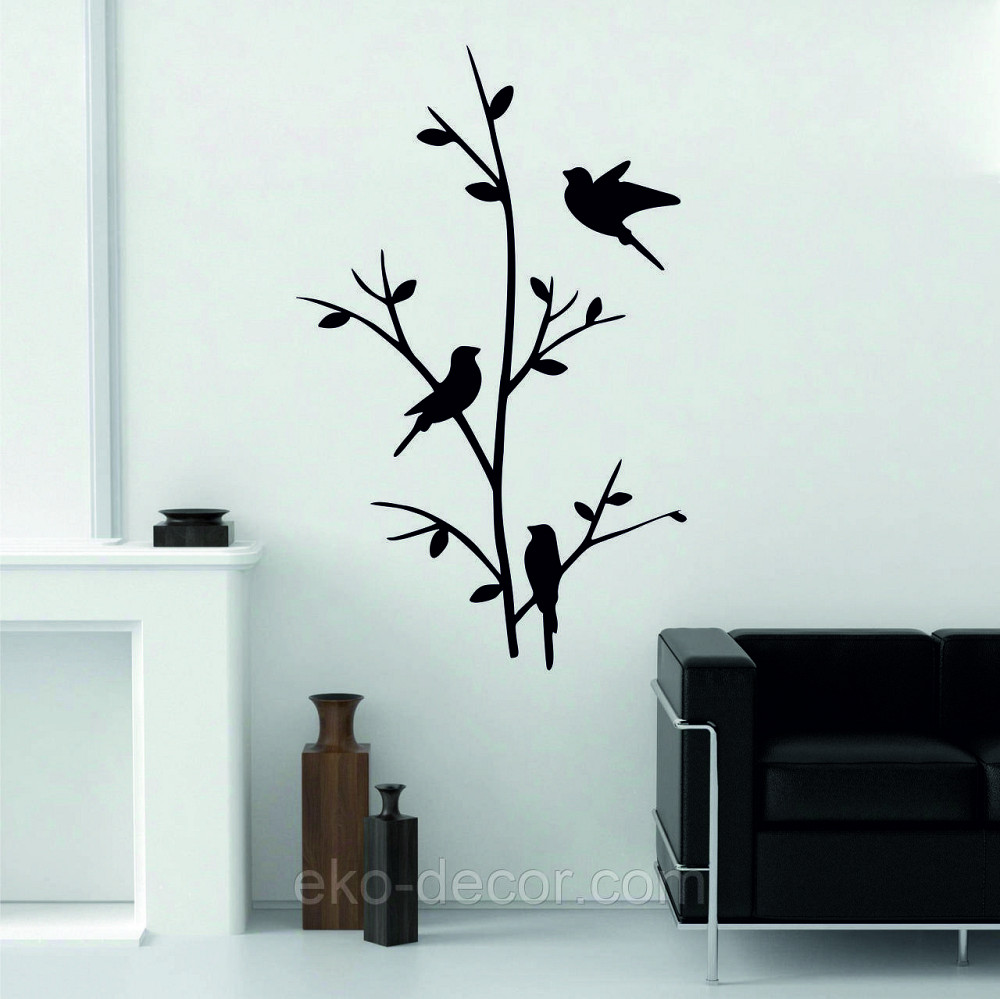 Декоративное настенное Панно «Птички», Декор на стену 110*68 см, Черный Киев - изображение 3