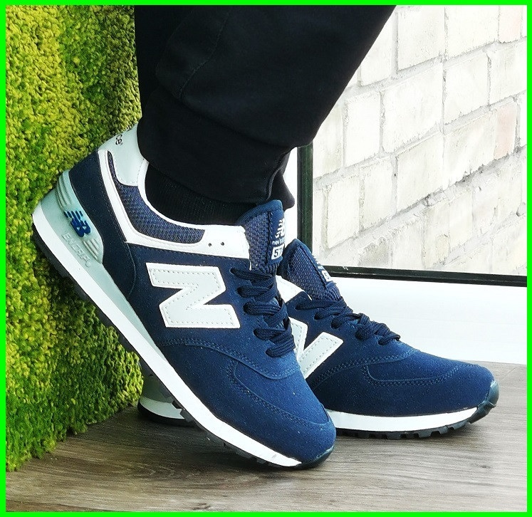 Сині Кросівки New Balance 574 Жіночі Чоловічі Замшеві Нью Баланс (розміри: 36,37,38) - 63-8 Дніпро - фото 2