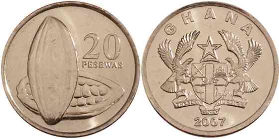 Ghana Гана 20 Pesewa 2007 UNC Полтава