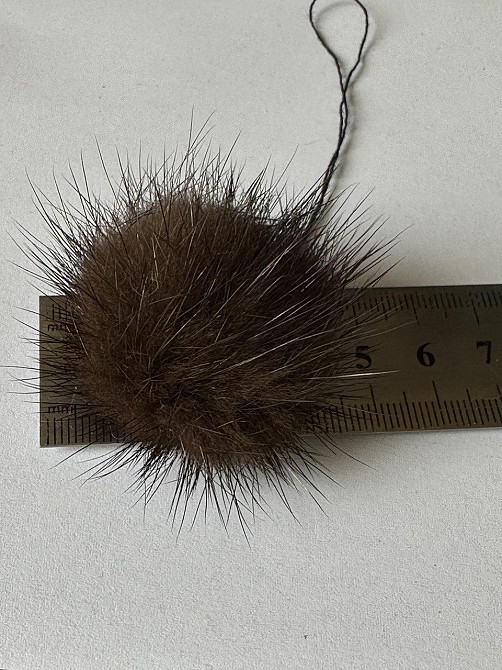 Помпони з натурального хутра норки Коричневий Харків - фото 2