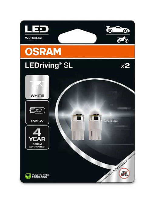 Комплект світлодіодних ламп OSRAM 2825DWP-2BL W5W (T10) LED 6000K 12V W2.1X9.5d WHITE (2 шт) Харків - фото 2