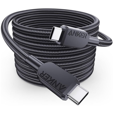 Дата кабель USB-C to USB-C 0.9m 240W nylon 310 black Anker (A81D5H11) Вінниця - фото 1