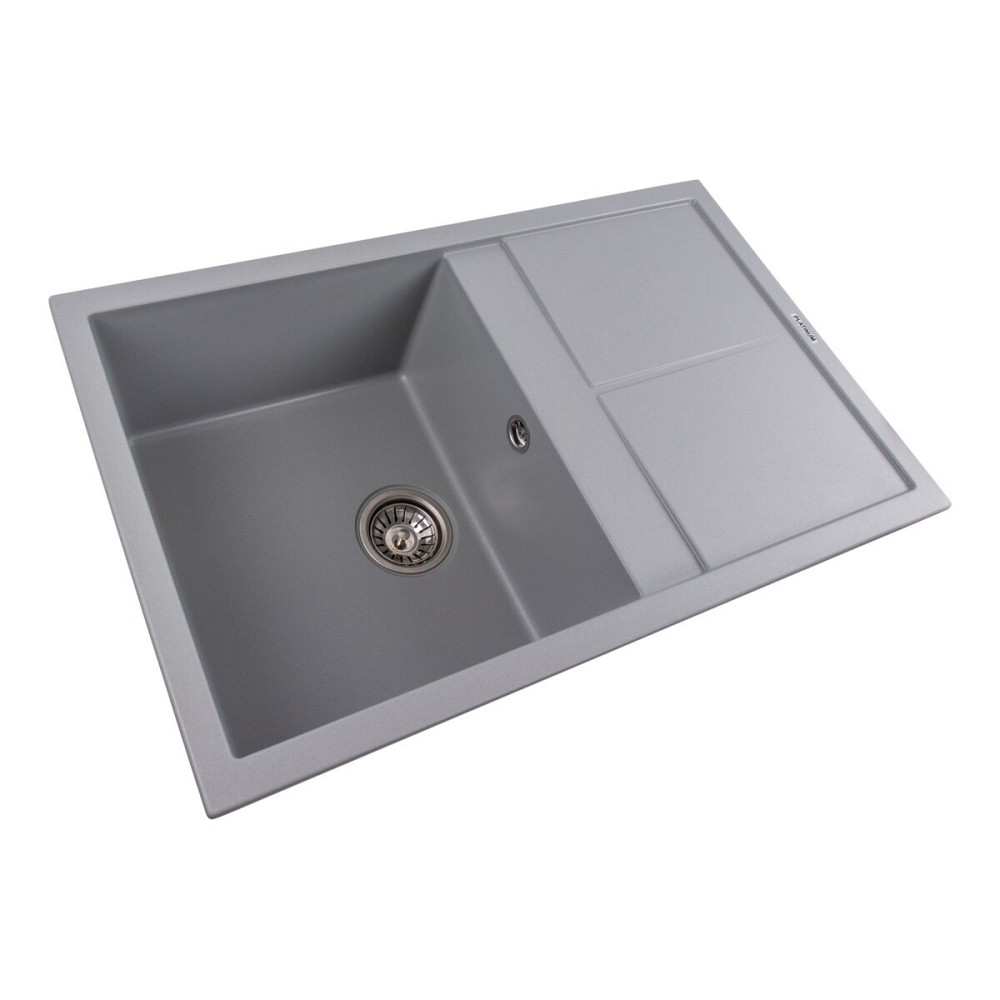 PLATINUM Гранітна мийка для кухні Platinum 7950 Selena матова Сірий металік Киев - изображение 3