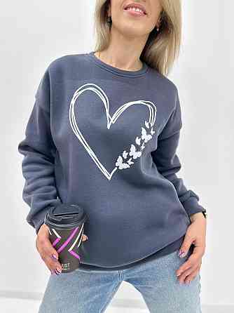 Утепленный свитшот с принтом 