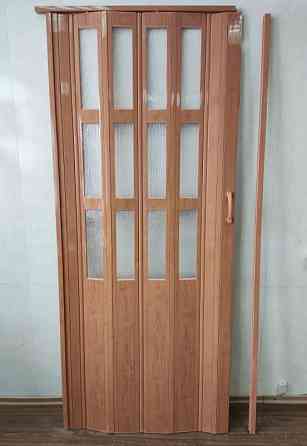 Двері гармошка полуостекленная 1020х2030х10мм Вільха №5 Дніпро