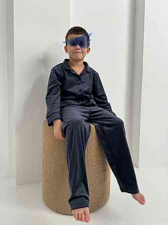 Дитяча велюрова тепла піжама дві кишені Графітовий ч/к 110-116 Харків