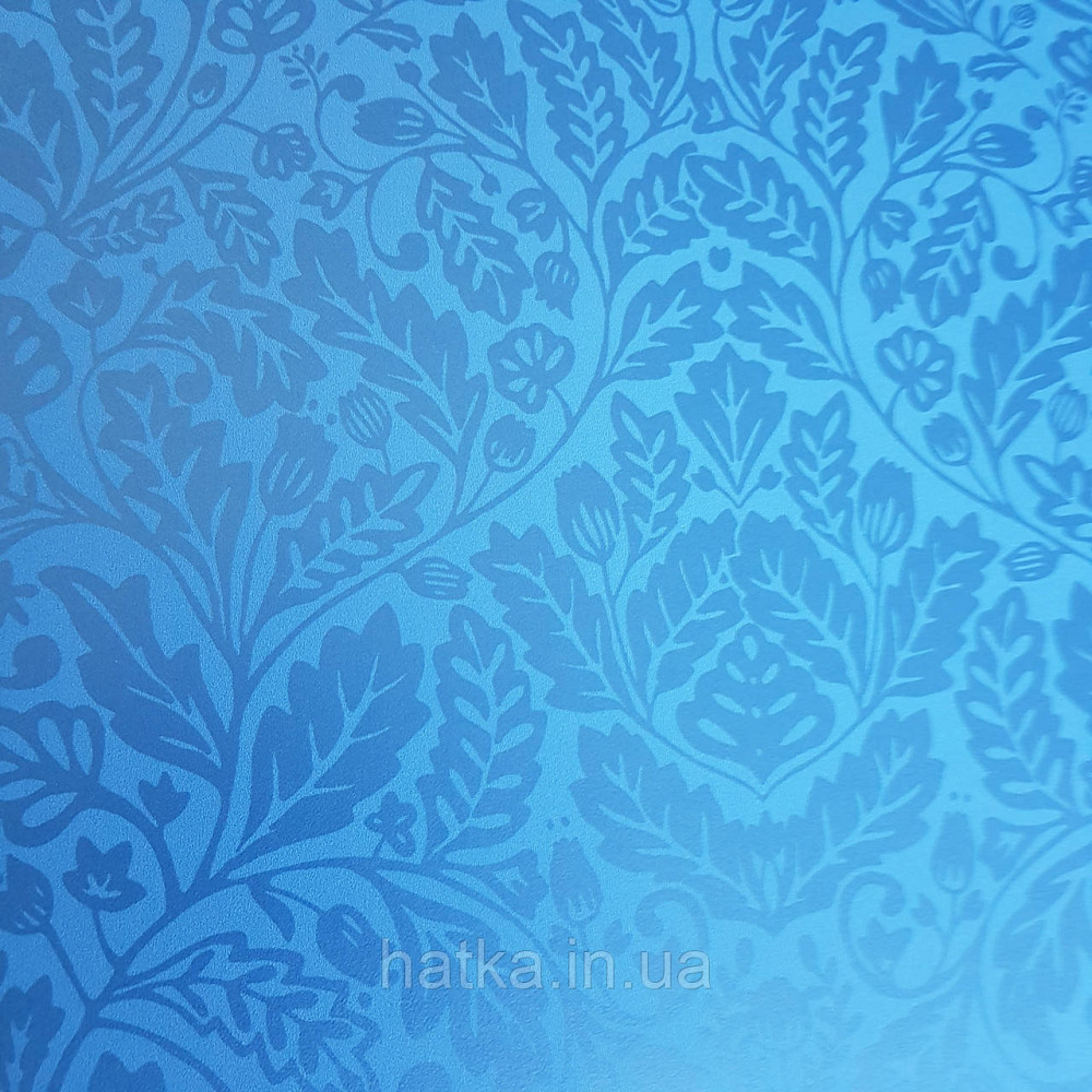 Шпалери вінілові на флізелін Caselio Mystery 0.53х10 м яскраві листя дубок темно сині на блакитному Київ - фото 2