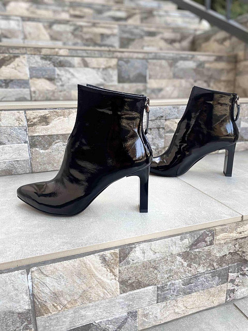 Crisma Черевики жіночі CRISMA чорні шкіра лакована каблук 8 см висота 10 см (0174B/8057/8045) Коломыя - изображение 1