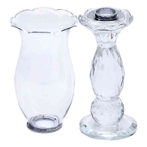 Yiwu Підсвічник скляний 7×27.5 см підсвічник декоративний келих на ніжці HP-4-4S Киев