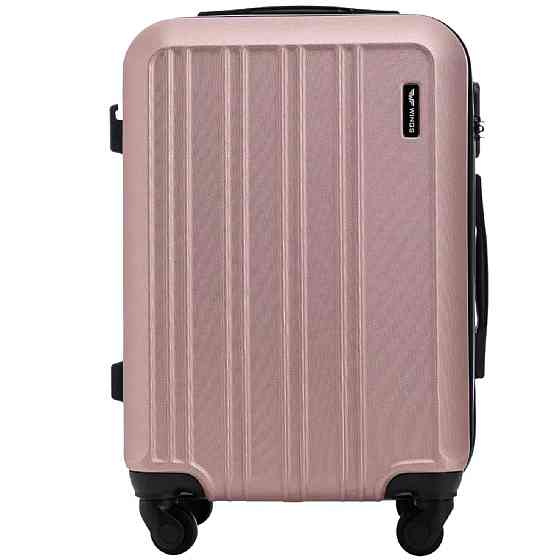 Валіза пластикова WINGS HRR01 мала 55 см золотисто-рожева Київ