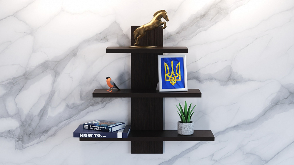 Полка навесная П-1, Венге Магия, 500/140/500 Львов - изображение 2