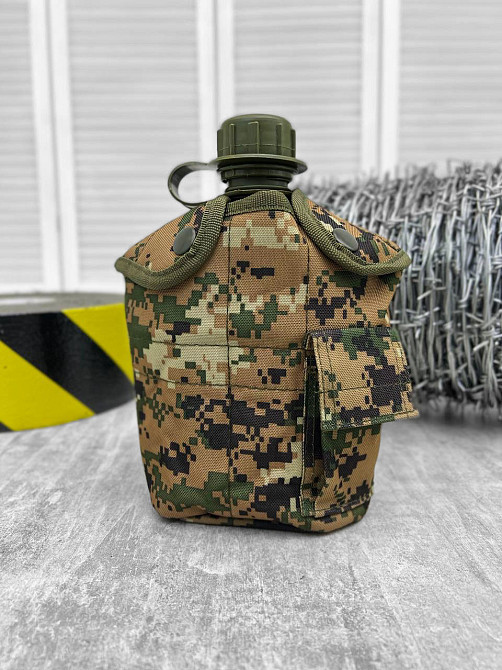 Фляга с котелком и подсумком для воды на 1 литр котелок алюминий фляга пищевой пластик с креплением Одесса - изображение 19