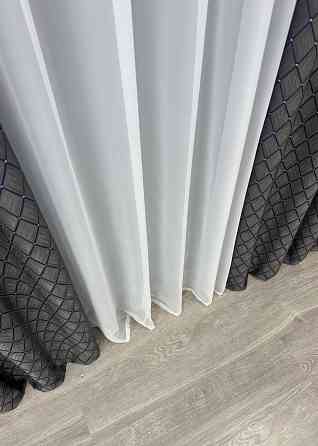 Шторна тканина жакард, колекція "RUBI" колір графітовий з синім 1756ш Київ