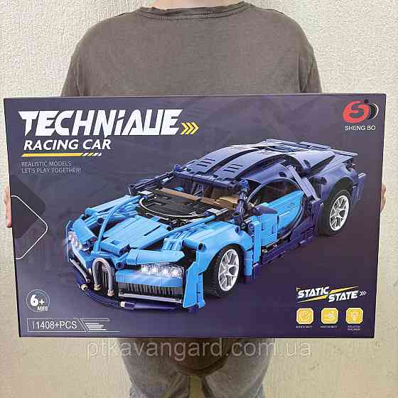 Конструктор автомобиль Бугатти спорткар машина 1408 деталей J 2015 Техник синий Хмельницкий