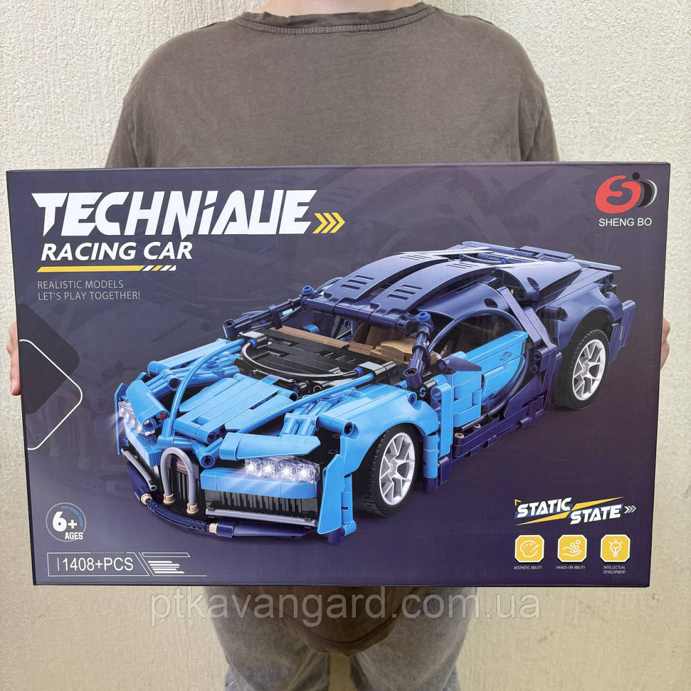 Конструктор автомобіль Бугатті спорткар машина 1408 деталей Технік J 2015 синій Хмельницький - фото 3