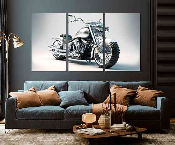 Модульная картина в гостиную / спальню  Мотоцикл      ART-132_3A Киев
