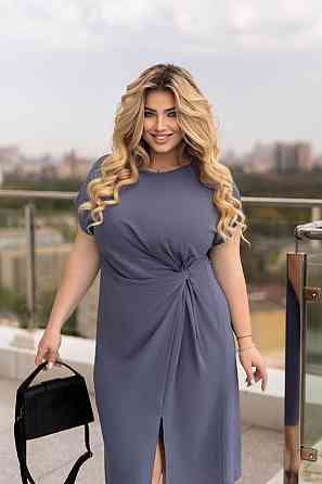 Платье миди с разрезом на ноге Paloma 42-44, Графит Киев