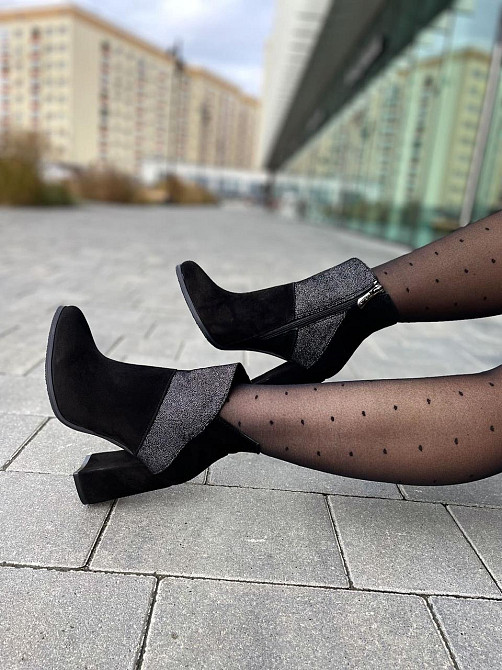 Nivelle Черевики жіночі NIVELLE чорні натуральна замша каблук 9см размеры 35р.36р.37р.38р. (361 Коломия - фото 3