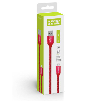Дата кабель USB 2.0 AM to Micro 5P 2.0m red ColorWay (CW-CBUM009-RD) Винница - изображение 4