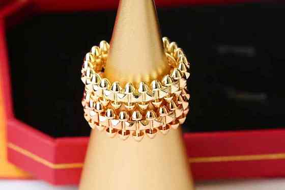 Cartier кільце з зубчиками біле, лимонне, рожеве золото Одеса
