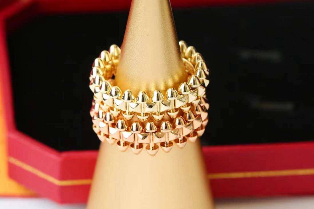 Cartier кільце з зубчиками біле, лимонне, рожеве золото Одеса - фото 1
