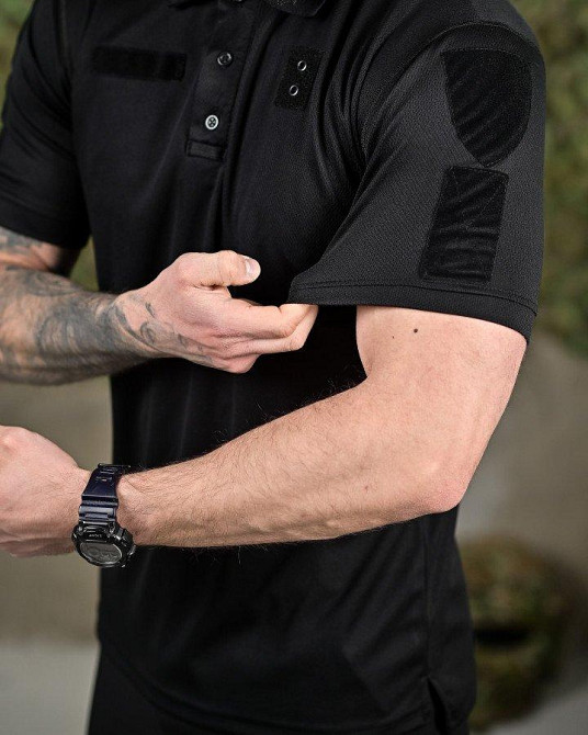 Тактична футболка polo PATRIOT black ВР6347 Одесса - изображение 6