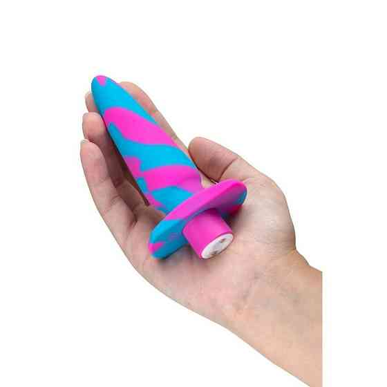 Анальный виброплаг Avant Vibrotize Fuchsia розово-голубой, 12.7 х 3.1 см Sex Aura Киев