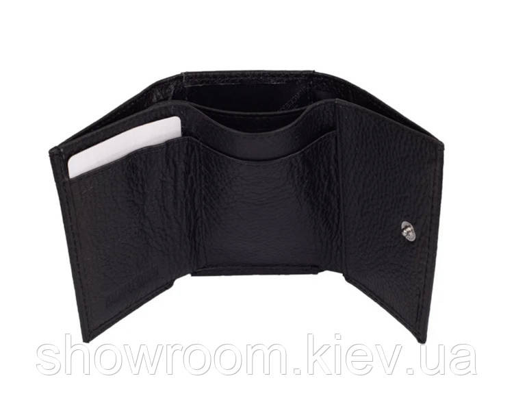 Недорогий жіночий шкіряний гаманець (4401) чорний Київ - фото 3