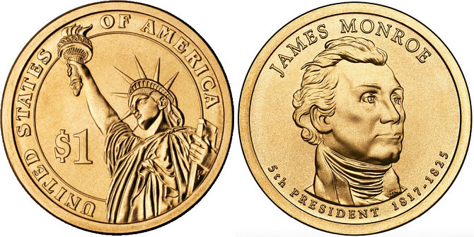 США 1$ 2008 р. Президенти. (5-й) Джеймс Монро Полтава - фото 1