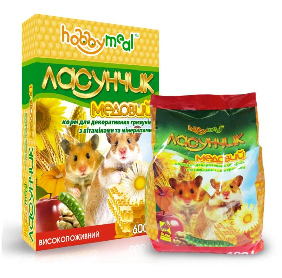 Корм Хобби Мил Лакомка Медовый для мелких и средних грызунов 600 г, O.L.KAR Винница