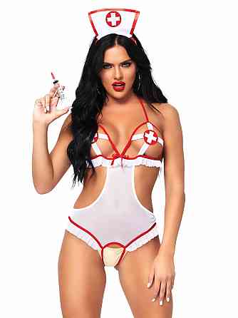 Костюм сексуальной медсестры One Size Naughty Nurse Roleplay Lingerie Set от Leg Avenue Sex Aura Киев