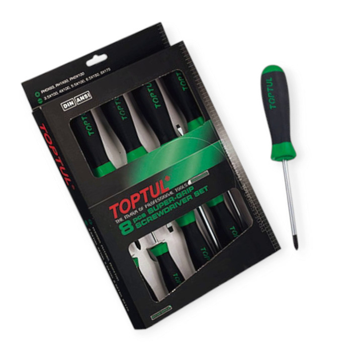 Набор отверток 8 шт магнитные - шлиц 3.5,4,5.5,6.5,8мм; крест 3,5,6мм Мукачево - изображение 1