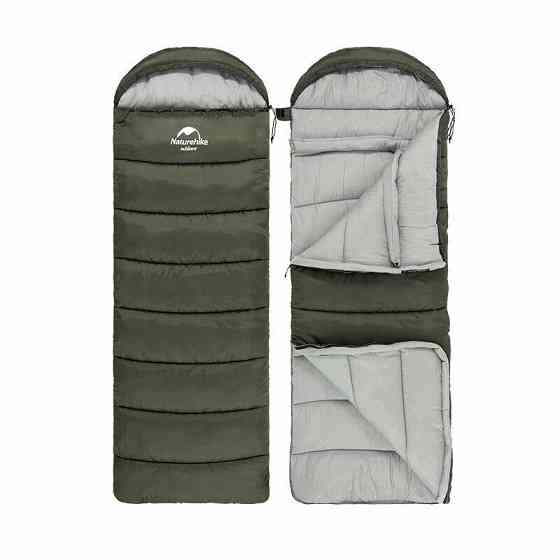 Спальник з капюшоном Naturehike U350 NH20MSD07, (1°C), правий, зелений Київ