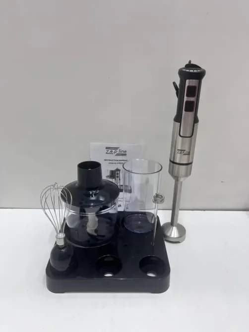 Ручний погружний блендер 6в1 на підставці 1500W Zepline ZP-117  Чаша подрібнювача 500 мл Чорний Одеса - фото 4