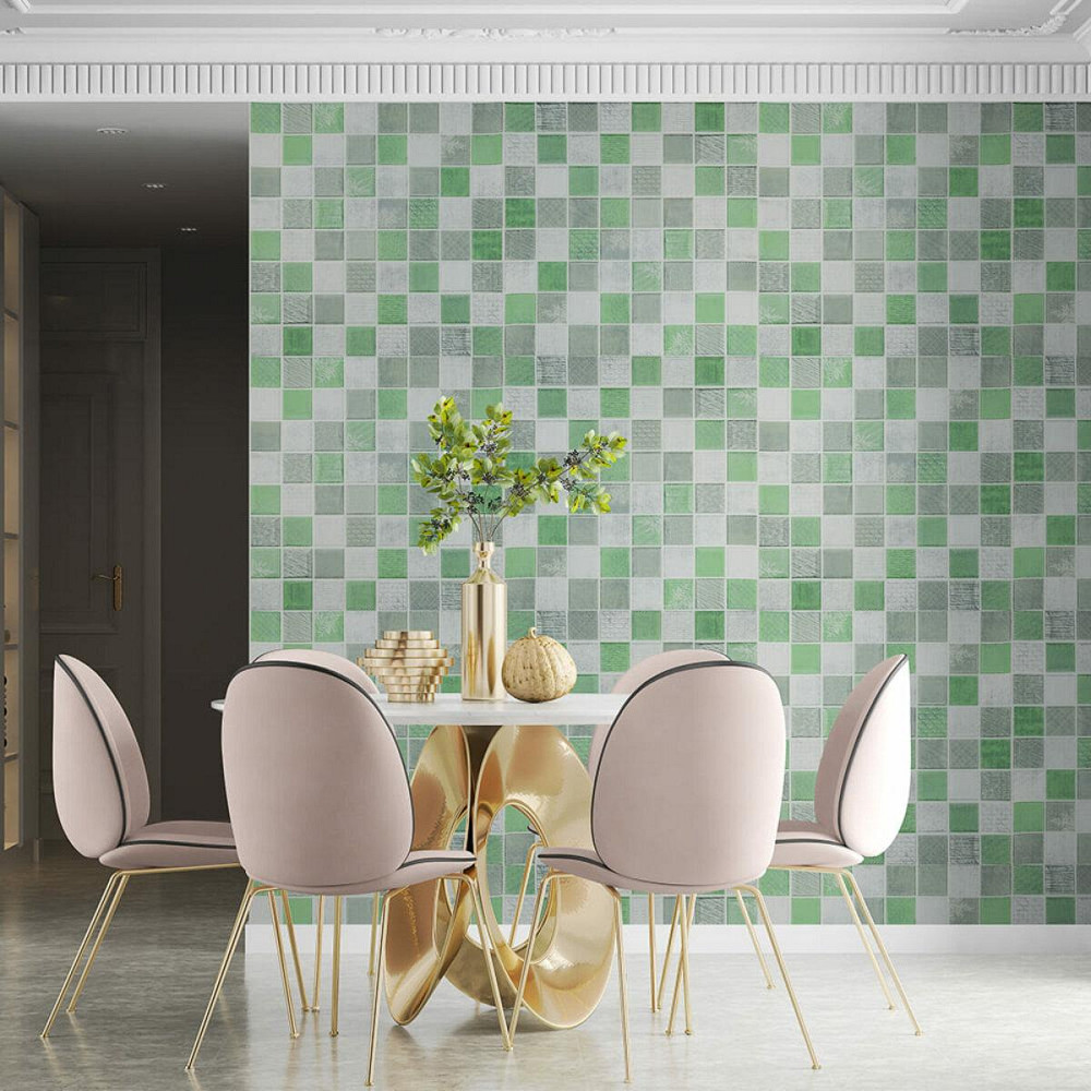 Зелёная 3D мозаичная стеновая панель Киев - изображение 5