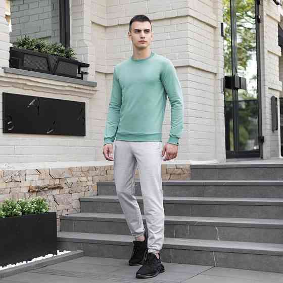 Світшот чоловічий однотонний зелений Pobedov 001 Київ